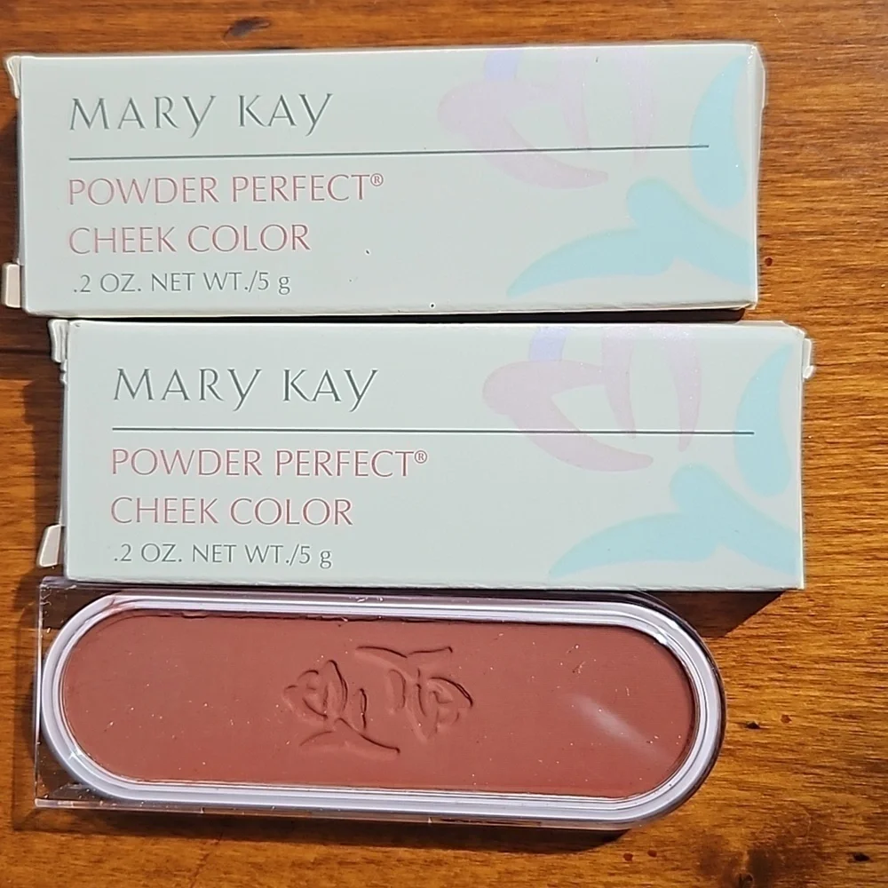 2 Mary Kay Retired Maple Walnut 2264 Powder Perfect Cheek Color Blush Ova…